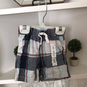 JUMPING BEANS Printed Plaid Shorts Boys Sz 18 Mo